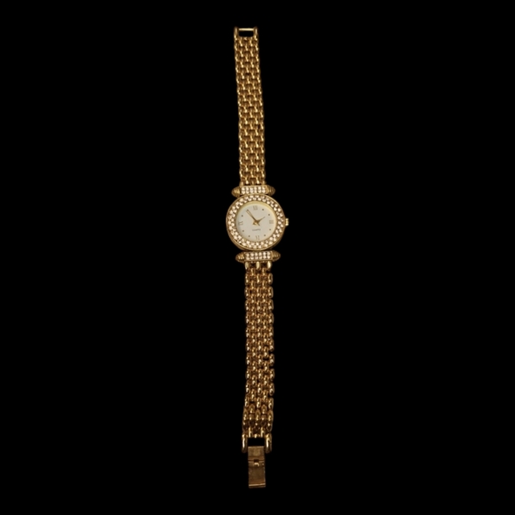 Ladies Gold Tone Quartz Watch with Crystal Accents - Picture 4 of 4